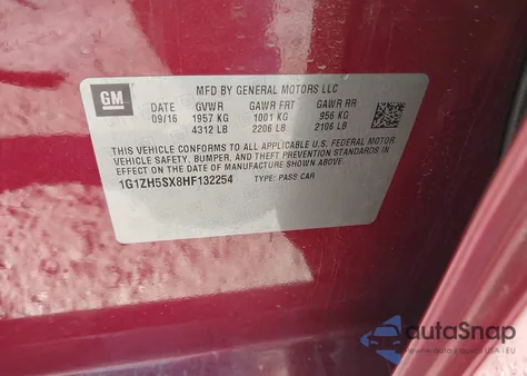 2017 Chevrolet Malibu Premier z USA, uszkodzony, nr VIN 1G1ZH5SX8HF132254